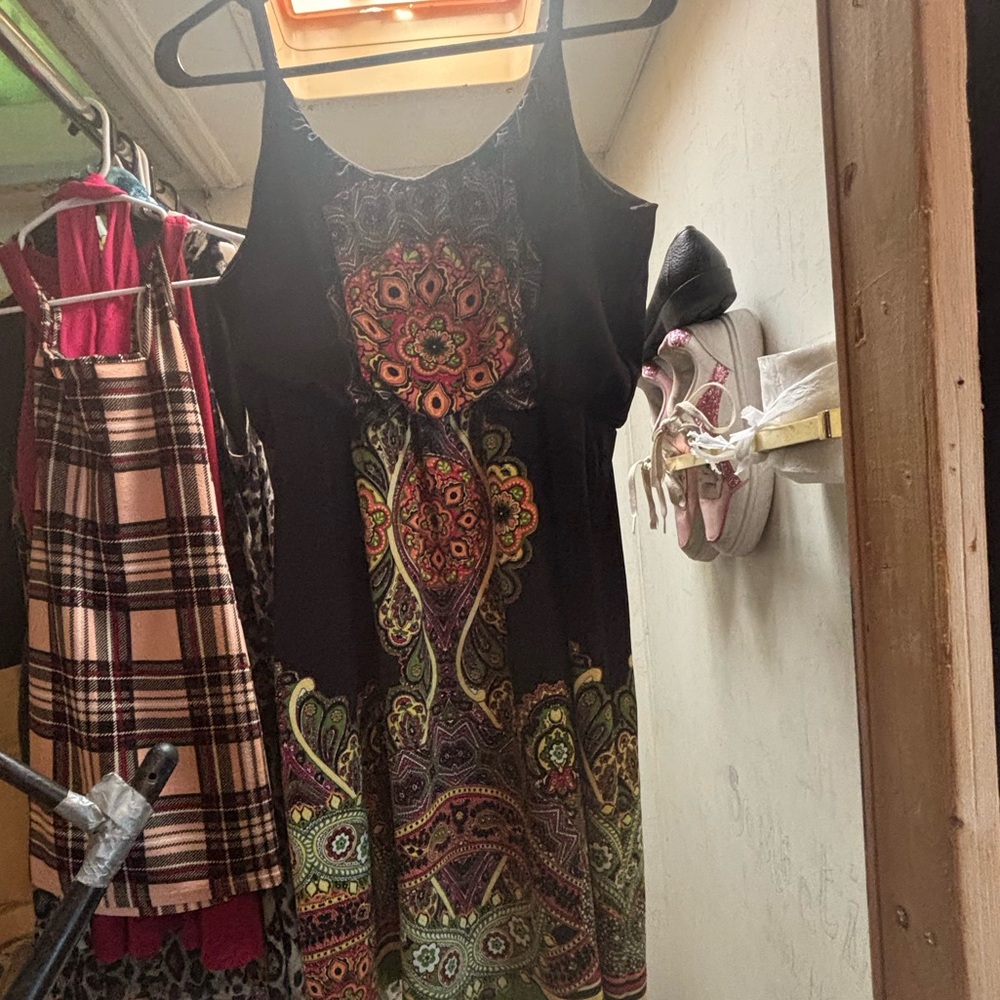 Maurices Black Dress with Multicolor Paisley